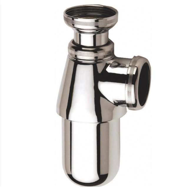 Adjustable siphon with removable cap, bright chrome - 0501010
