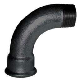 Malleable elbow 90°, 12x17, male female black large radius - CODITAL - Référence fabricant : 1N12