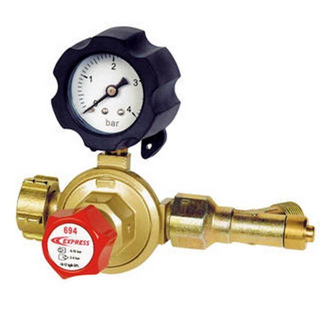 Propane pressure regulator with pressure gauge
