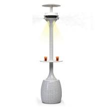 360° white misting tower with light