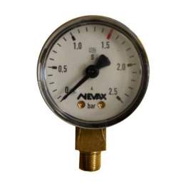 Acetylene pressure gauge : D.50 - BP. 2,5 bars - Nevax - Référence fabricant : 330055
