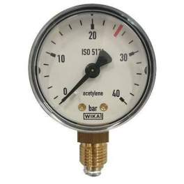 Acetylene pressure gauge HP : 0 to 40 B - T.L.S - Référence fabricant : 131836