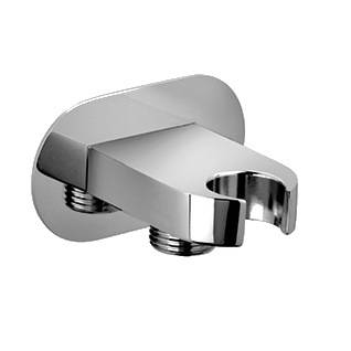 Shower wall outlet elbow with support