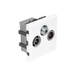 TV/FM/SAT socket for Casual flush-mounted device Glossy white - DEBFLEX - Référence fabricant : 742244