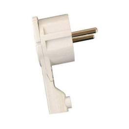Extra-flat angled male plug 2P T 16A White - Electraline - Référence fabricant : 523068