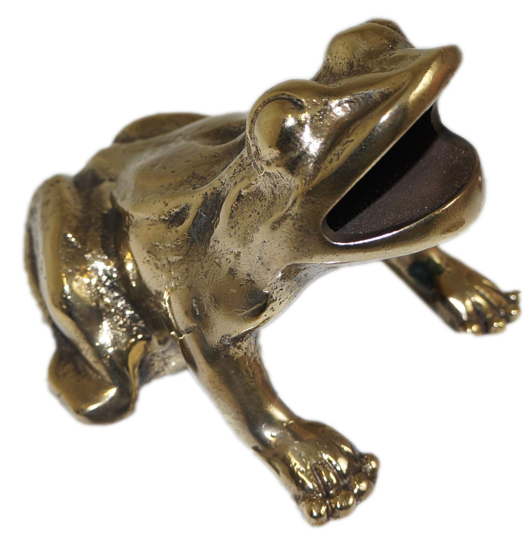 Frog basin spout in polished brass