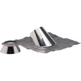 Stainless steel flashing 30° to 45° with D.125 collar - TEN tolerie - Référence fabricant : 230125