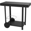 Black powder coated steel cart with two shelves