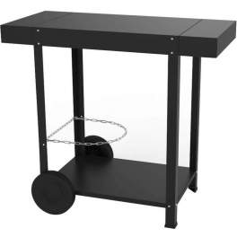 Black powder coated steel cart with two shelves - Eno - Référence fabricant : CFA52