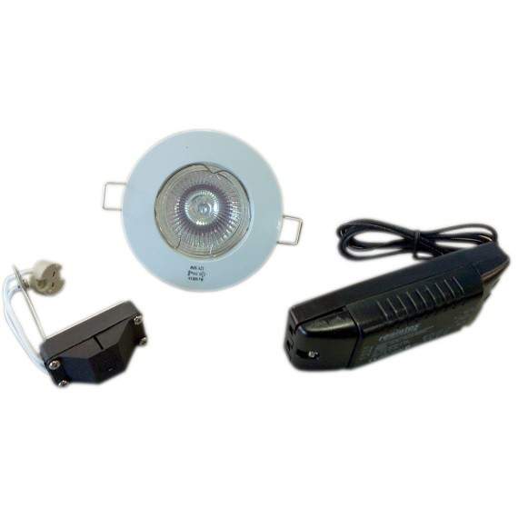 Alufix recessed spotlight + transformer D.50 White 50W electronic