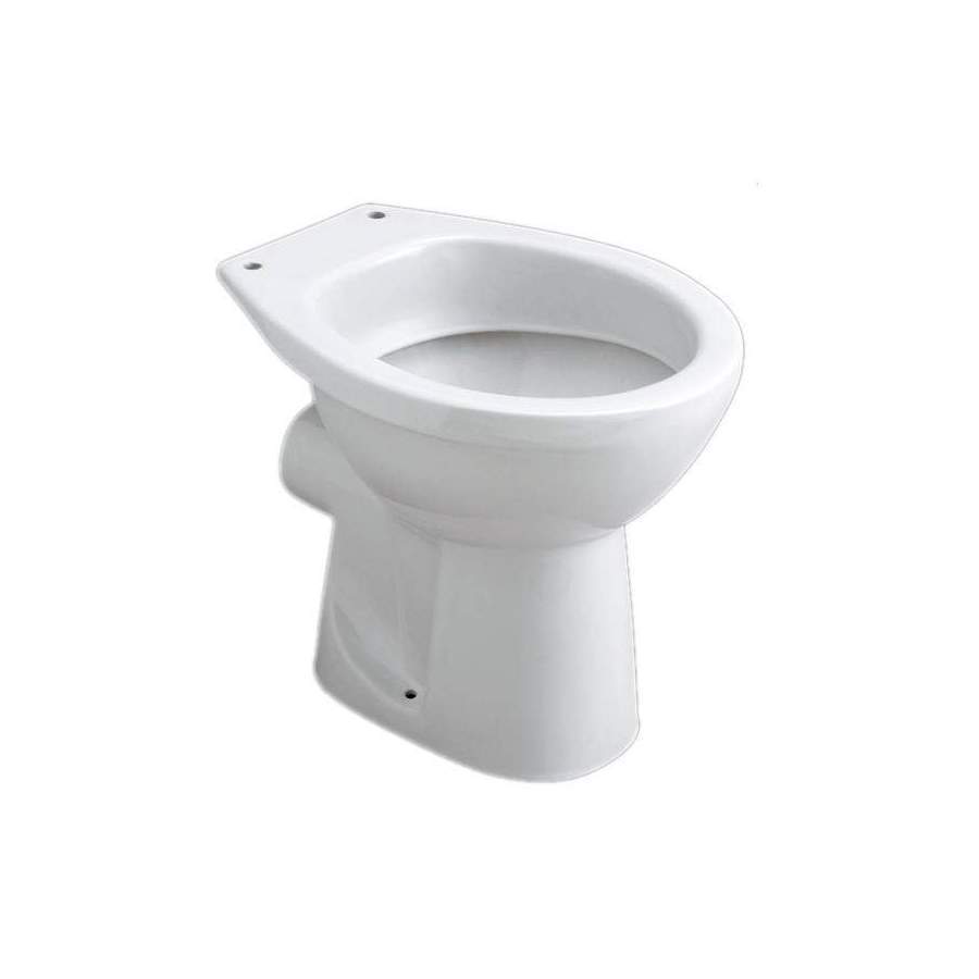 Puplica white freestanding bowl with horizontal outlet