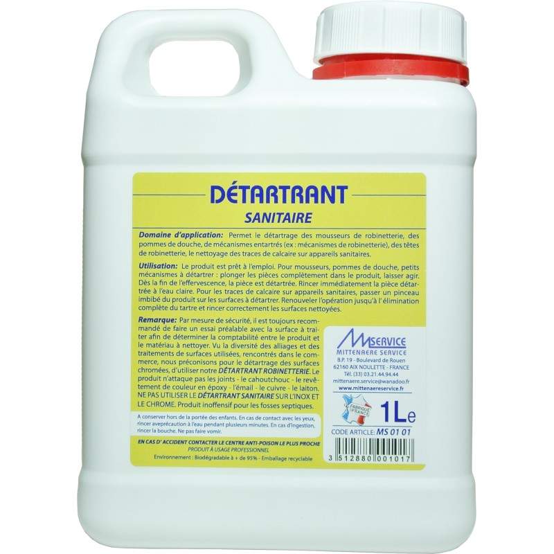 Descaling agent for sanitary facilities