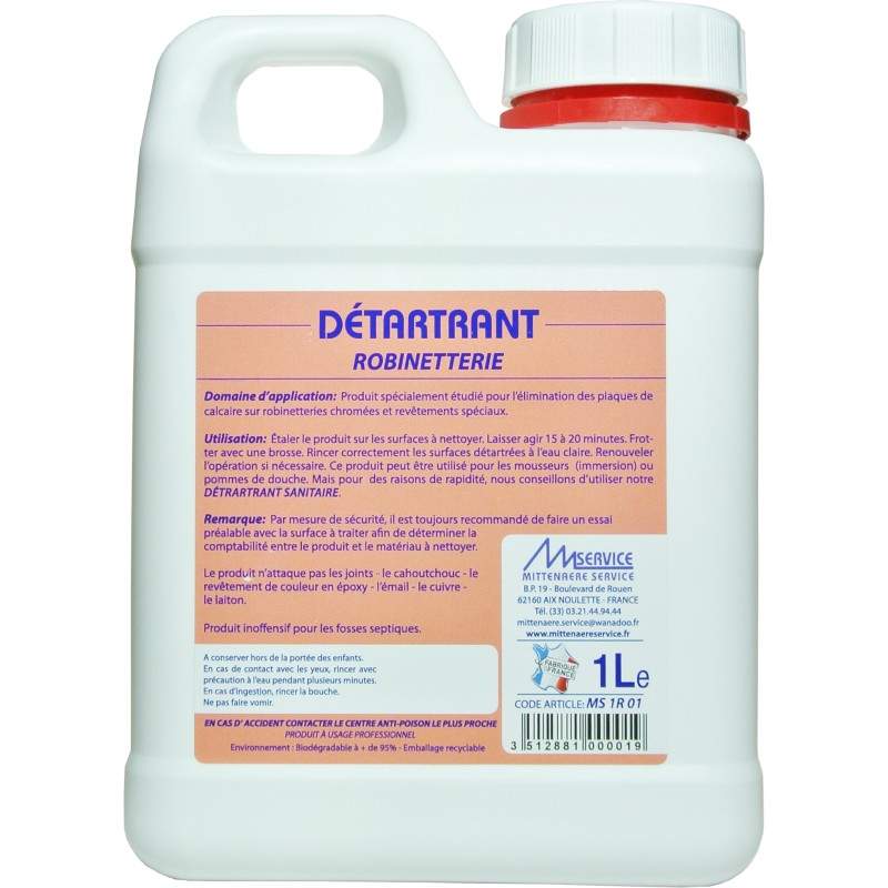 Descaling agent for taps