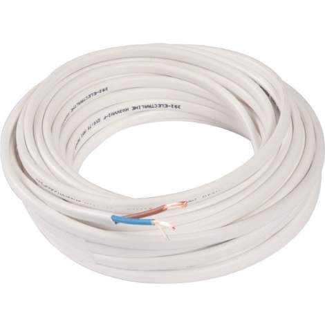 Electrical cable HO3 VVH white 2x0.75, per meter