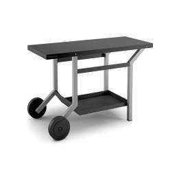 Black and grey matte steel rolling table for plancha - Forge Adour - Référence fabricant : TRANG