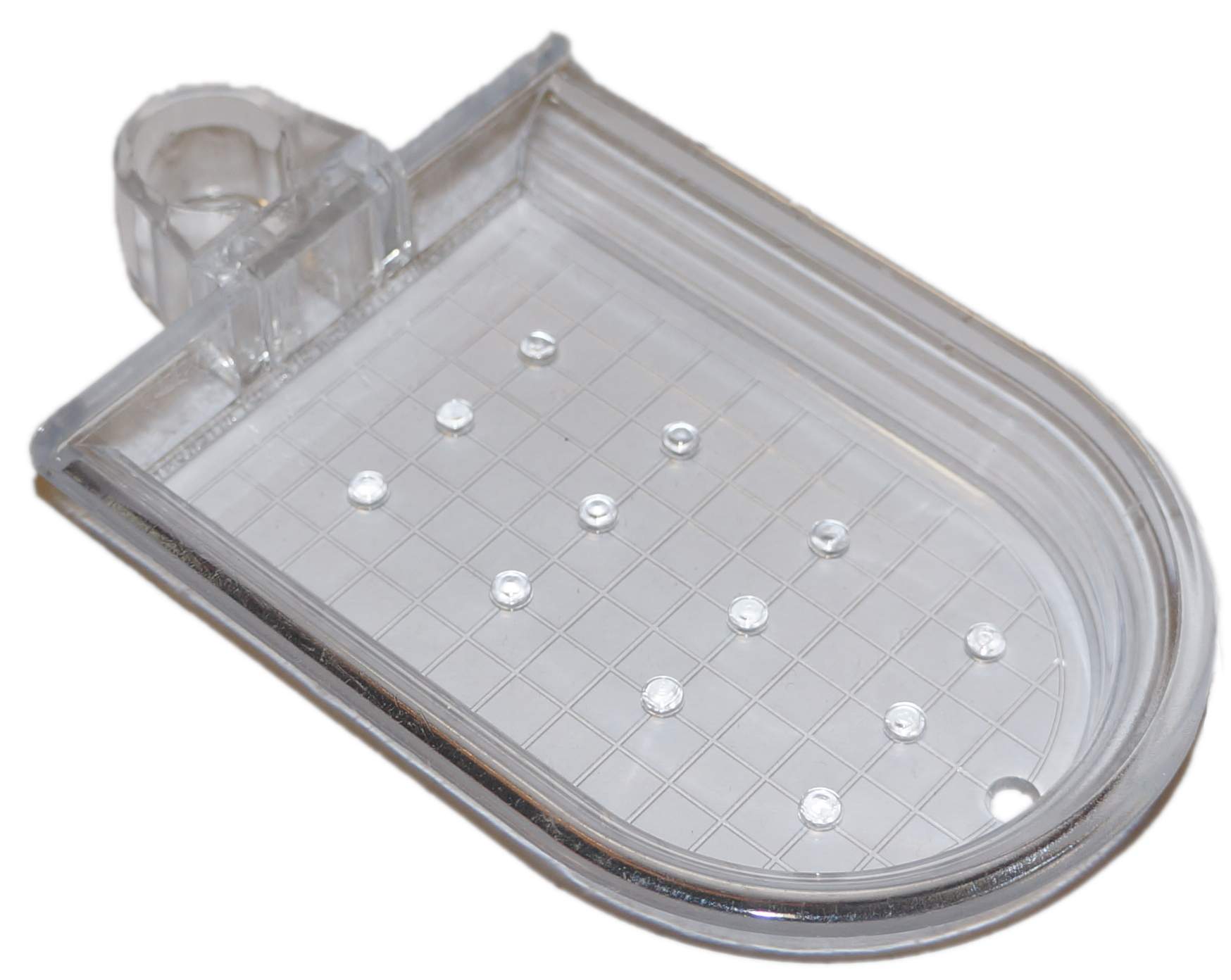 Jabonera de cristal para barra de ducha de 20 mm de diámetro