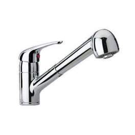 Single lever sink mixer ATOMIX, with hand shower, white - PF Robinetterie - Référence fabricant : 67051B