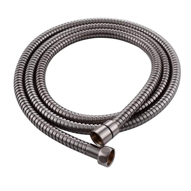 1.5 m brushed nickel brass double clamp shower hose