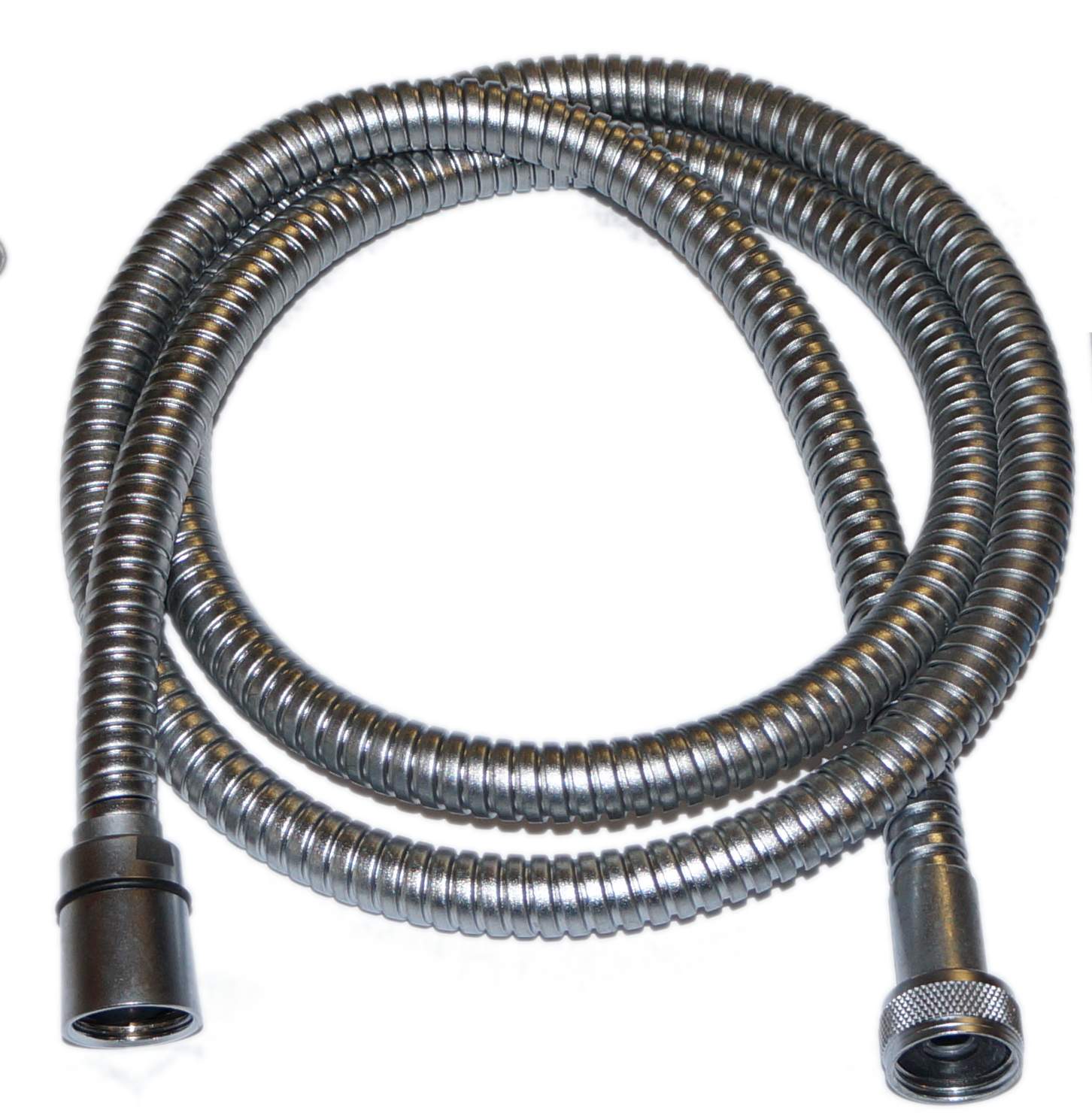 1.5 m satin chrome brass double clamp shower hose