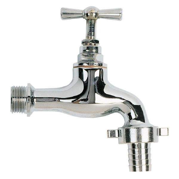 Chromium-plated watering tap, 20x27 nose, 15x21 male