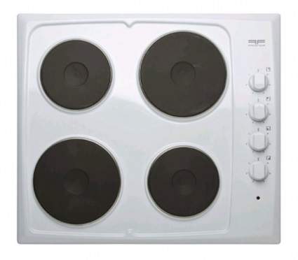 Elektrische Kochplatte, 4 Kochstellen, weiß, 580x510mm