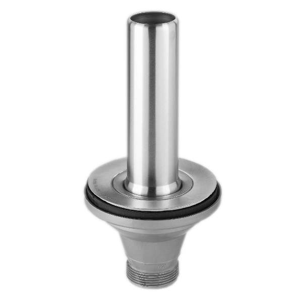Drain with overflow tube stainless steel 150mm for sink diameter 90mm