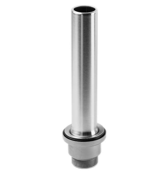 Drain with overflow tube stainless steel 170mm for sink diameter 60mm