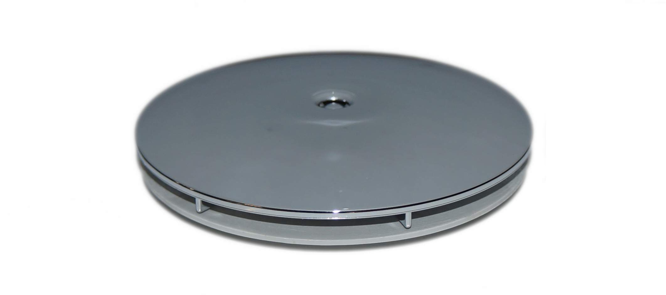 ABS chrome-plated dome for extra-flat shower drain