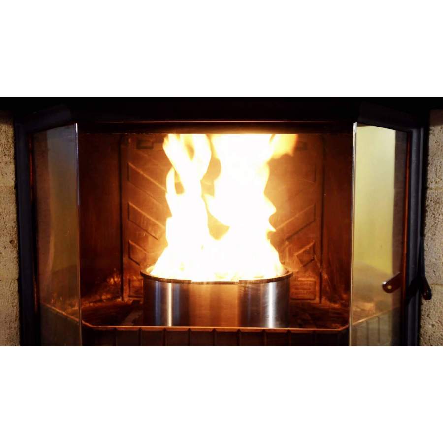 Pellet burner Q10 for fireplace and stove with logs from 30 to 45cm -  ESPINOSA