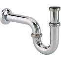 Chrome-plated brass tube washbasin trap, 33x42 height 150 to 200mm