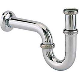 Chrome-plated brass tube washbasin trap, 33x42 height 150 to 200mm - Valentin - Référence fabricant : 170200.000.00