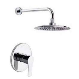 Concealed shower mixer set with Titanium overhead shower - Ramon Soler - Référence fabricant : K1818013