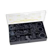 Box of assorted rubber gaskets 12x17 to 40x49 - 490 pieces.