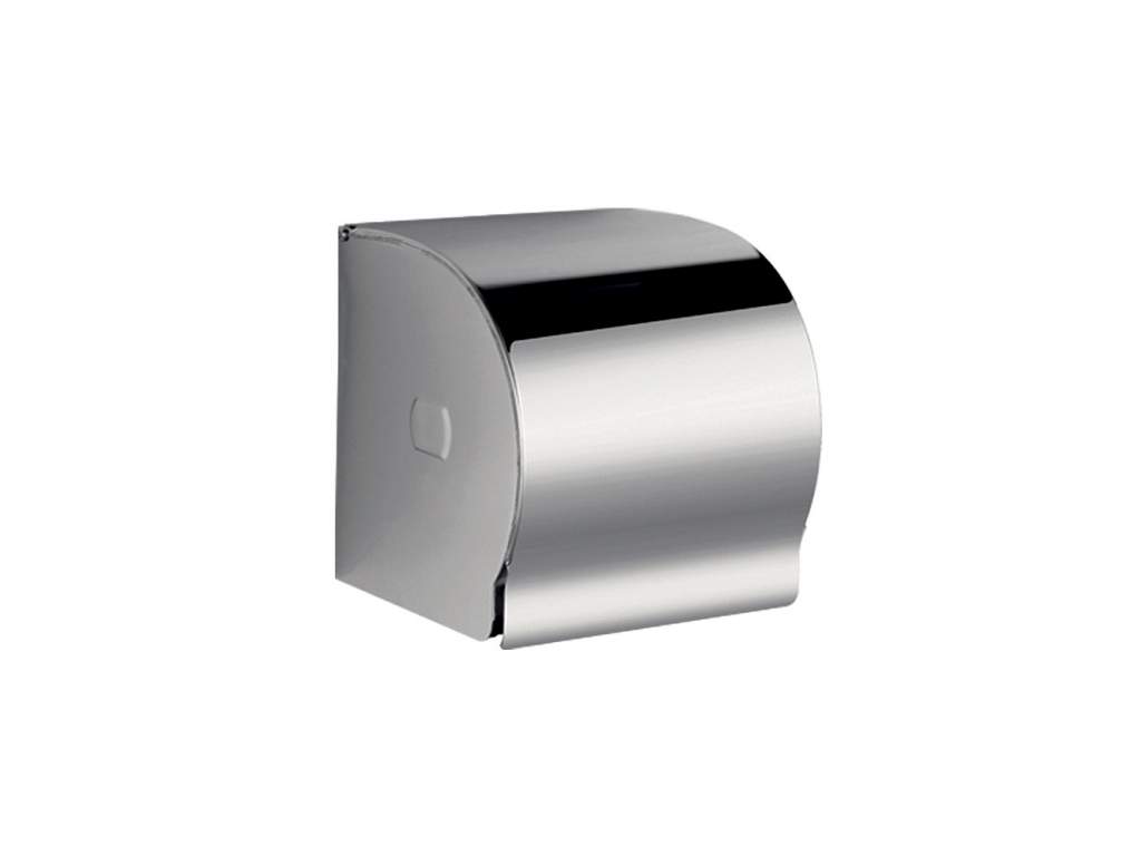 Dispensador de papel higiénico con tapa de acero inoxidable brillante
