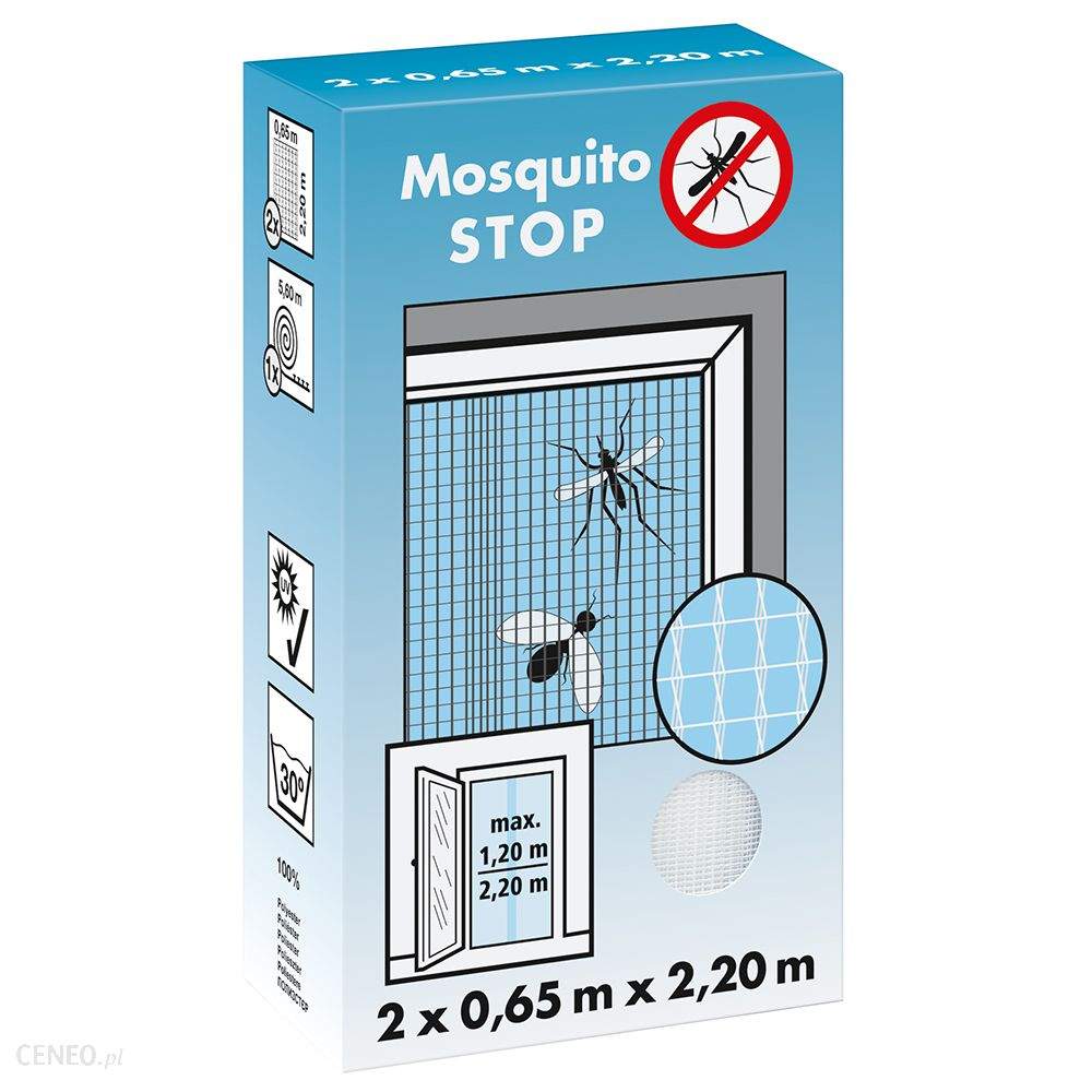 Insektenschutzgitter für Türen, "STOP" weiß, 2 Lamellen 0,65m x 2,20m