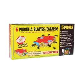 Cockroach and roach traps, set of 5 - Sticky Box - Référence fabricant : 433805