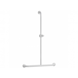 T-handle bar with white epoxy shower holder 100 x 60 - Pellet - Référence fabricant : 049340
