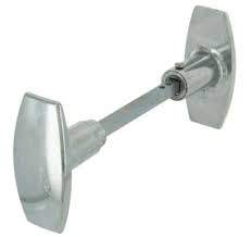 Double knob door handle polished aluminium