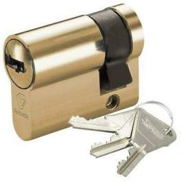 Brass half cylinder for garage door 30x10 - Vachette - Référence fabricant : 65100/SC