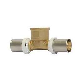 Multilayer brass tee type Radial female 26/15x21/26mm - PBTUB - Référence fabricant : MCRTF226