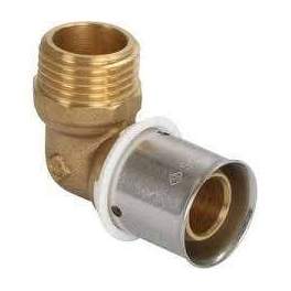 Multilayer brass elbow type Radial male 20x27/20mm - PBTUB - Référence fabricant : MCRCM420