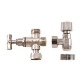 3-way tap set with angle tap for WC shower - Riquier - Référence fabricant : 7337