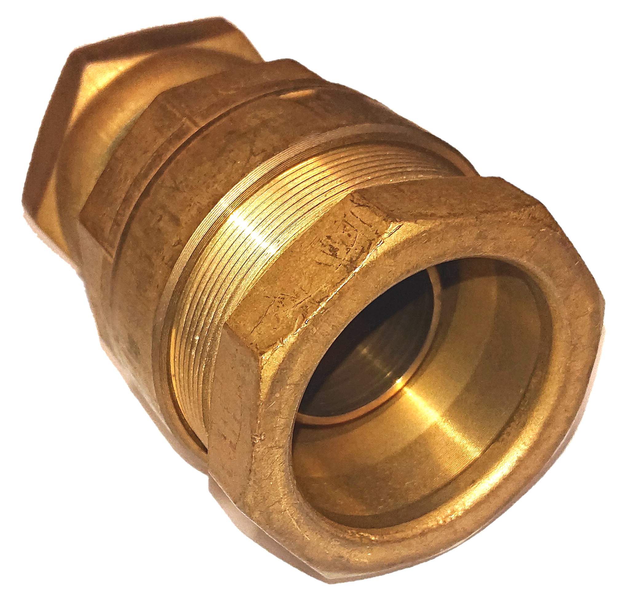 PE 40 gas fitting with sphero-conical joint and 33x42 nut