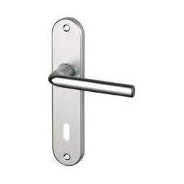 Door handle set with key hole plate, silver aluminium - SOFOC - Référence fabricant : 343054