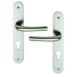 Door handle set, on cylinder plate, silver aluminium - SOFOC - Référence fabricant : 343467