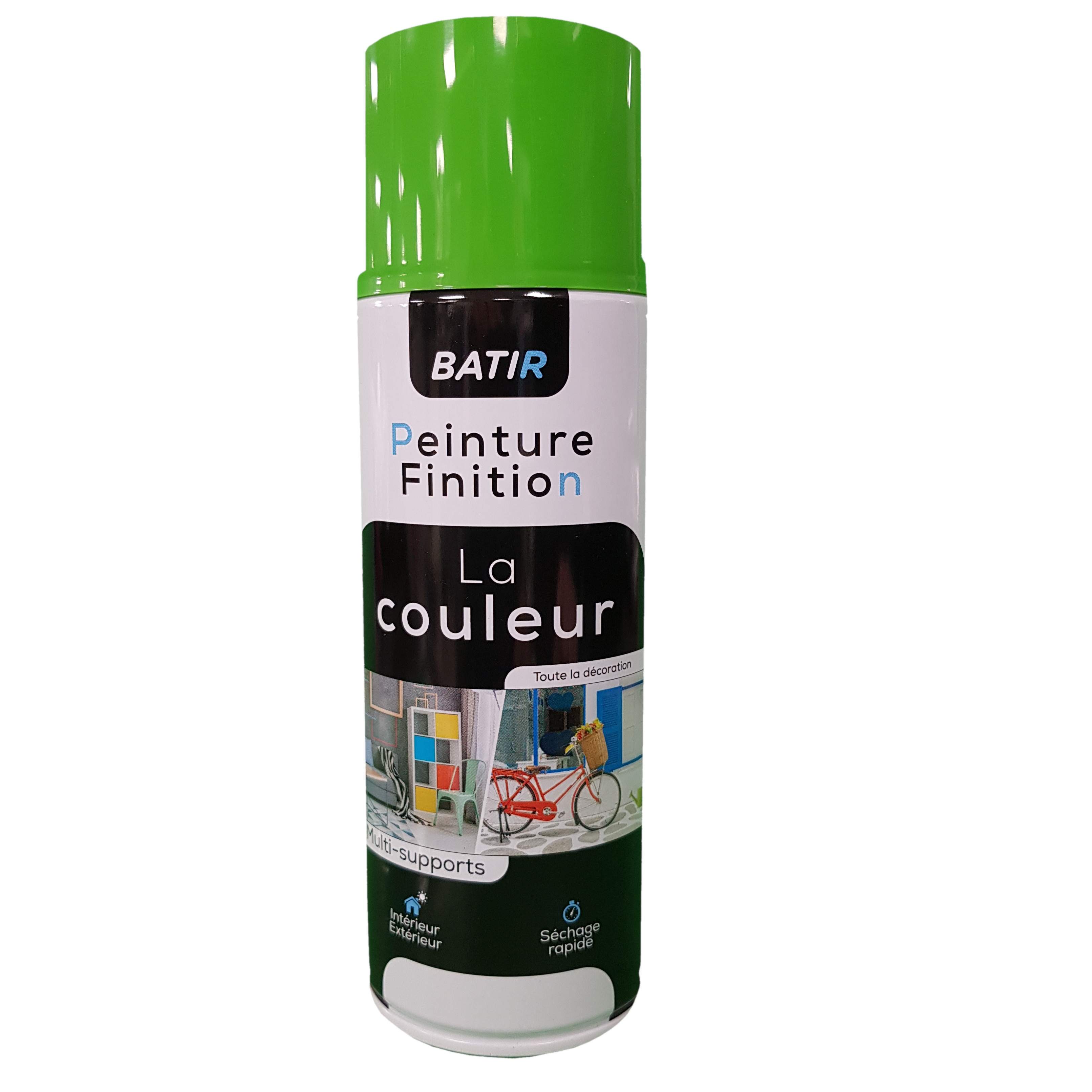 Pintura brillante en aerosol 400ml, verde ácido, RAL 6018