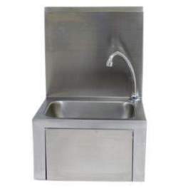 Stainless steel washbasin with backsplash complete with pushbutton - Kramer - Référence fabricant : GC2106.02