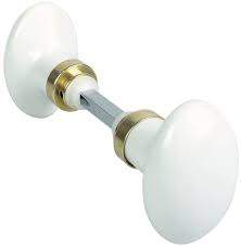 Door handle double olive porcelain knob 