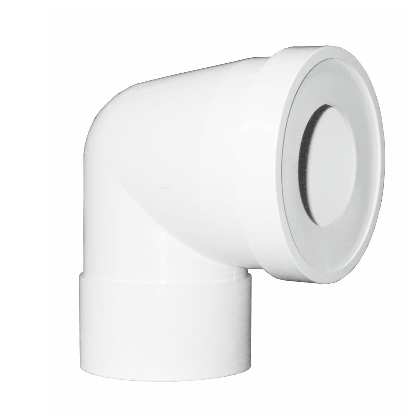 Tubo per scarico WC a gomito 90° con foro per ispezione Ø100mm 40cm bianco