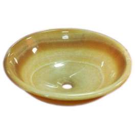 Vasque ronde en pierre naturelle jaune, diamètre 45cm - D et O - Référence fabricant : M006